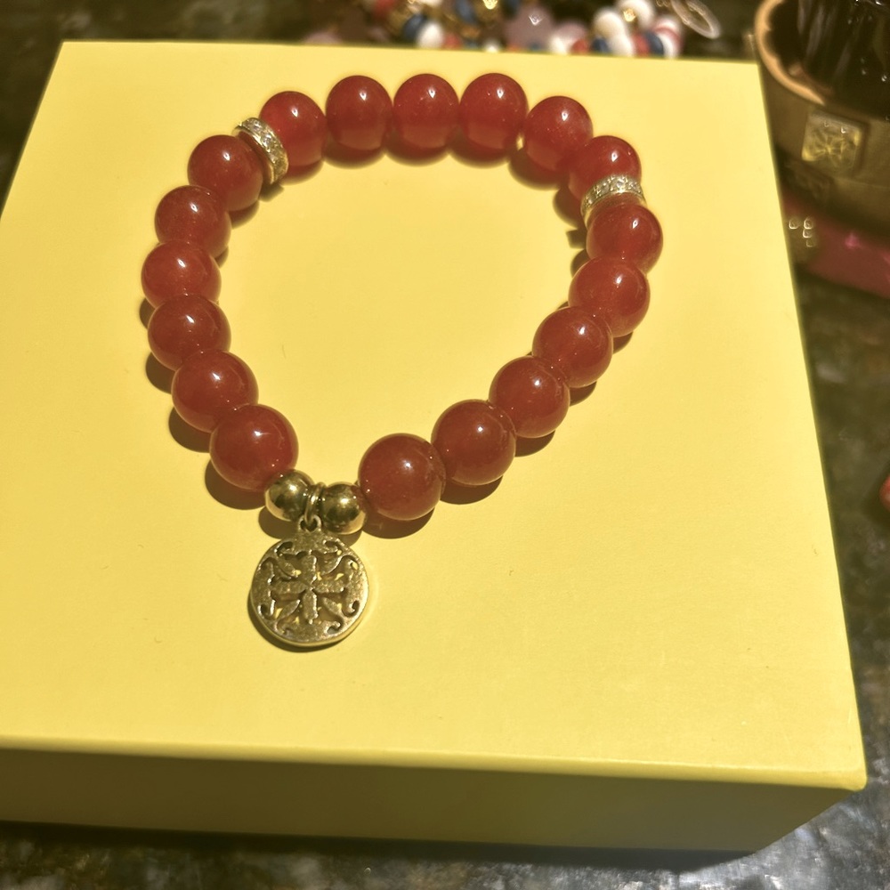 RUSTIC CUFF red and gold bracelet